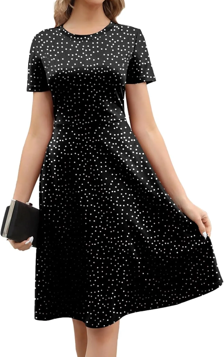 Women's 2025 Fit and Flare Dress Summer Casual Elegant Vintage Floral Printed Work Party A-line Dress with Pockets 162