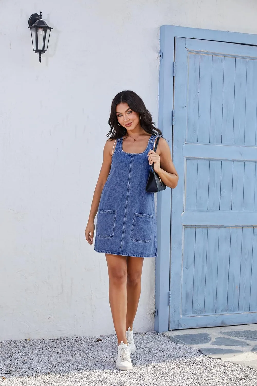 Womens Adjustable Strap Denim Overalls Dress Jeans Overall Jumper with Pockets
