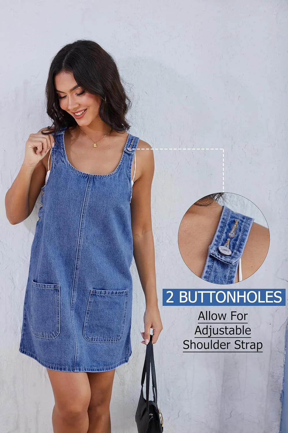Womens Adjustable Strap Denim Overalls Dress Jeans Overall Jumper with Pockets