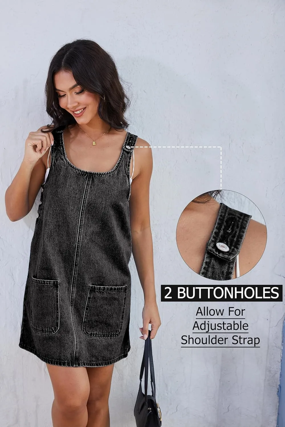 Womens Adjustable Strap Denim Overalls Dress Jeans Overall Jumper with Pockets