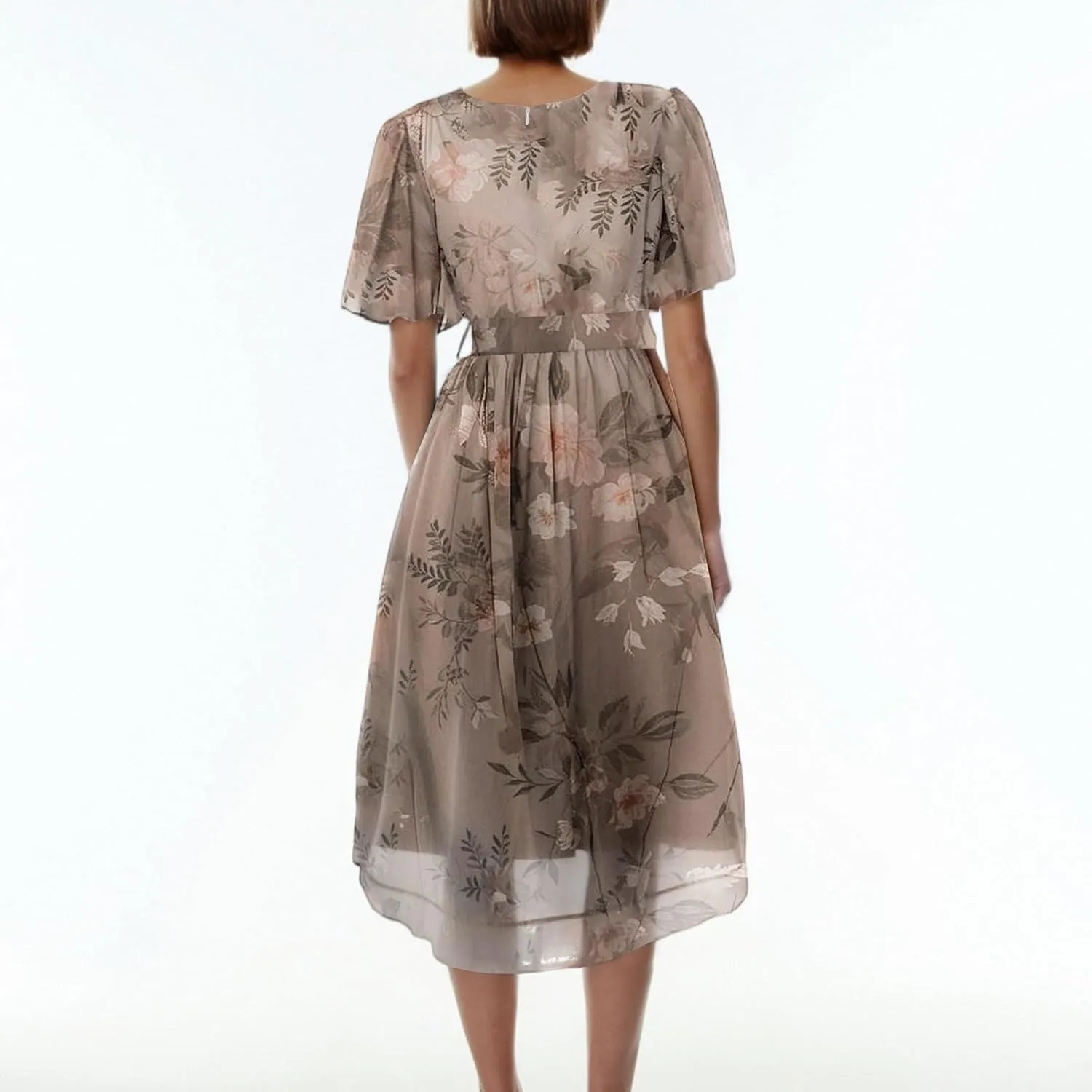 Womens Boho Floral Printed Chiffon Dresses 2025 Elegant V Neck Belted Summer Wedding Prom Cocktail Midi Dress