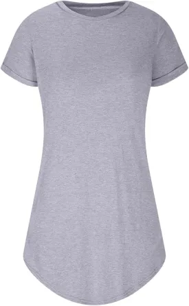 Women's Fashion Casual Sport Roll Sleeve Tennis Dress Beach A Line T-Shirt Dresses Cover Up Sundress with Pockets