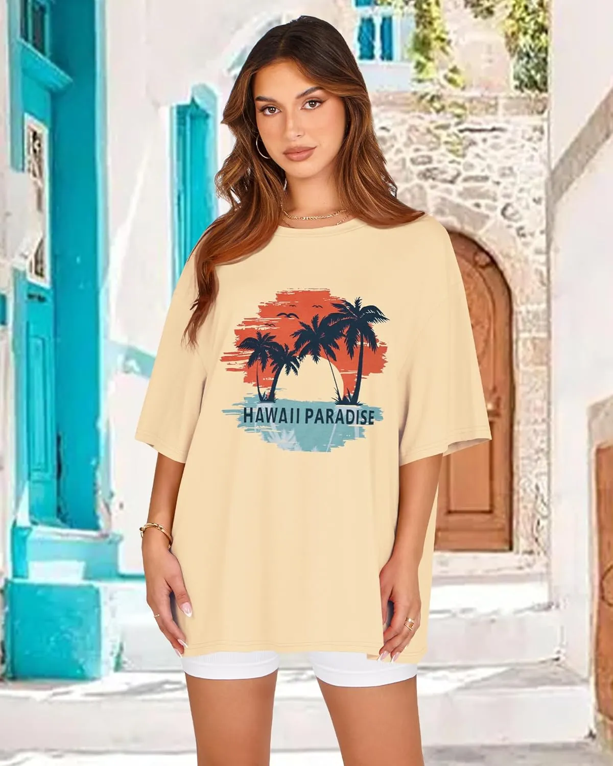 Womens Oversized Tshirt Graphic Tees Crew Neck Summer Short Sleeve Loose Fit Tops