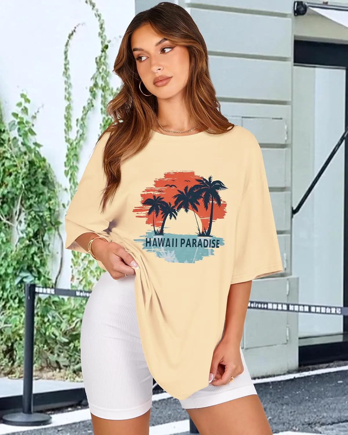 Womens Oversized Tshirt Graphic Tees Crew Neck Summer Short Sleeve Loose Fit Tops