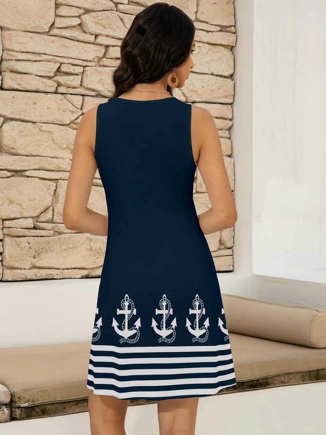 Women's Summer Dress 2025 Sleeveless Floral Boho Sundress Swimsuit Coverup Casual Loose Beach Vacation Tank Dresses
