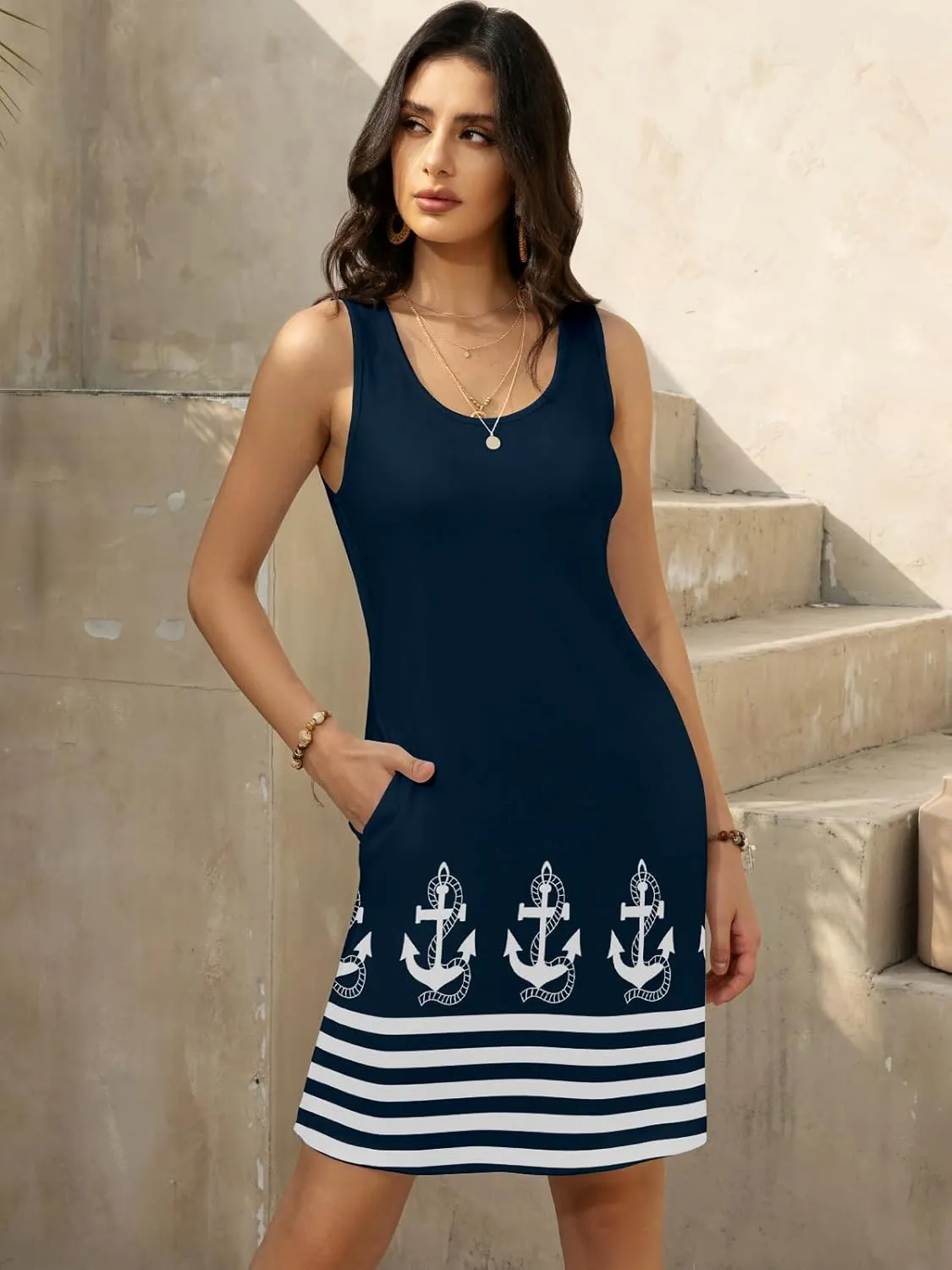 Women's Summer Dress 2025 Sleeveless Floral Boho Sundress Swimsuit Coverup Casual Loose Beach Vacation Tank Dresses