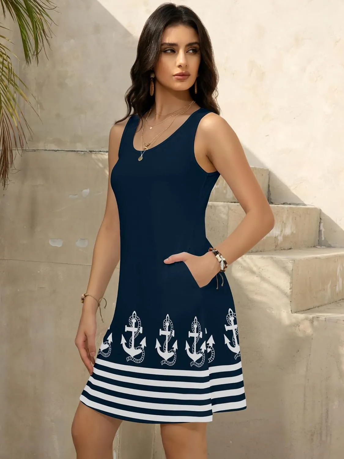 Women's Summer Dress 2025 Sleeveless Floral Boho Sundress Swimsuit Coverup Casual Loose Beach Vacation Tank Dresses