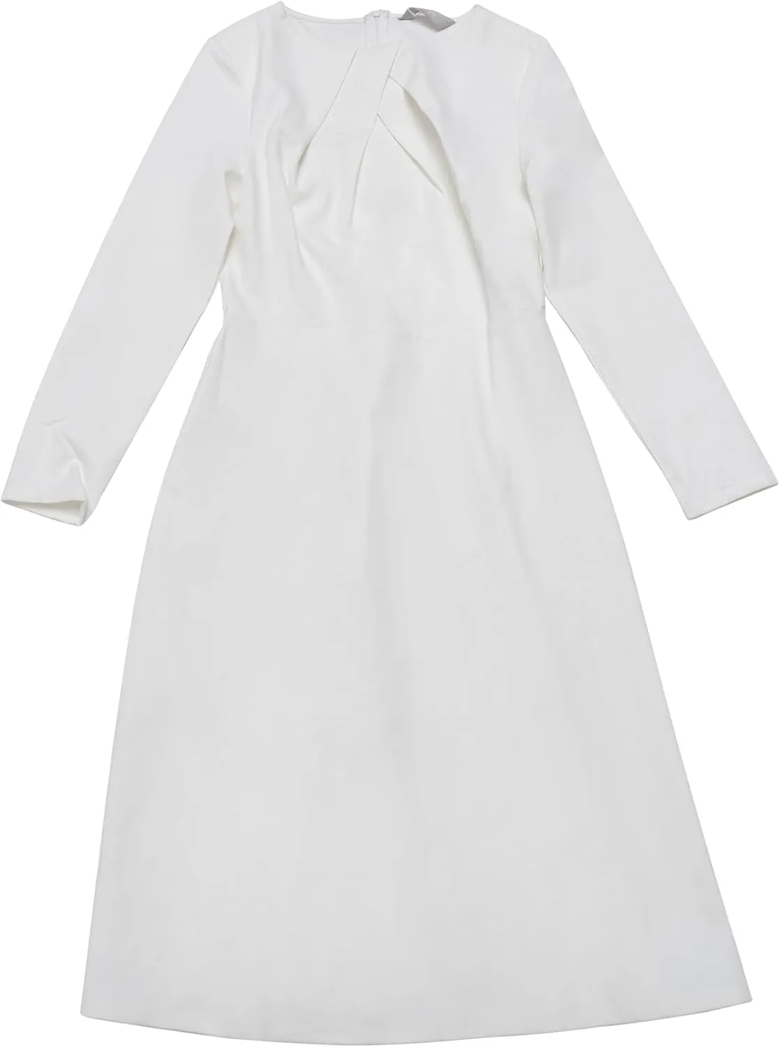Women's Winter Dress Funeral A-Line Midi Long Sleeve Dress