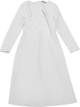 Women's Winter Dress Funeral A-Line Midi Long Sleeve Dress