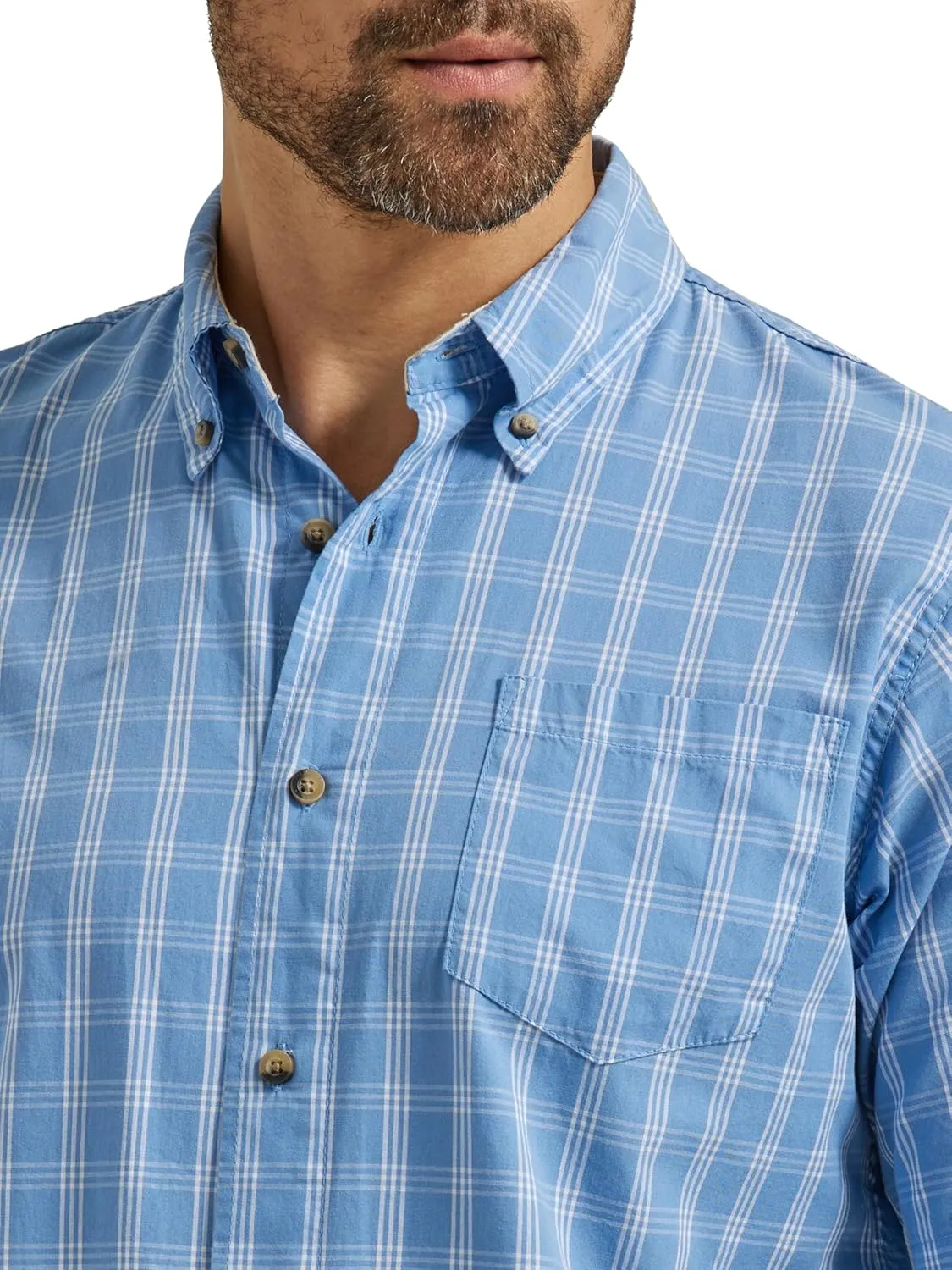 Wrangler Authentics Men's Short Sleeve Classic Plaid Shirt