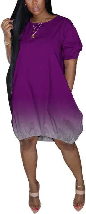 Yeshire Women's Oversize Baggy T Shirt Causal Loose Party Short Midi Dresses with Pockets