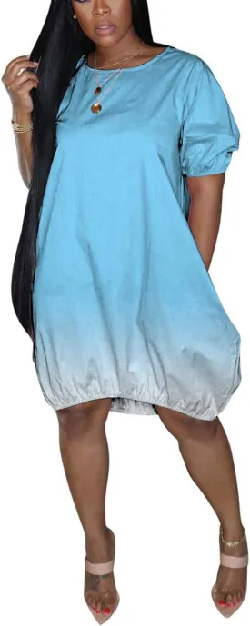 Yeshire Women's Oversize Baggy T Shirt Causal Loose Party Short Midi Dresses with Pockets